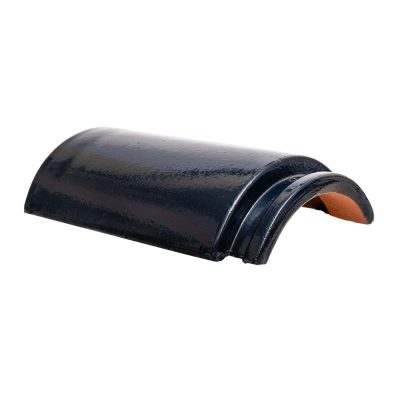 Ngói nóc tròn tráng men tím than